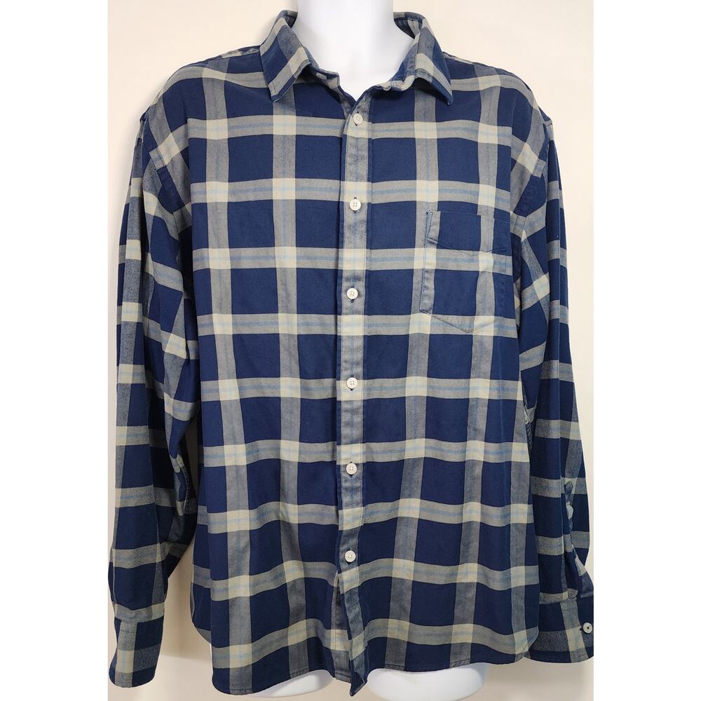 UNTUCKit Blue Plaid Button Down Shirt XXXL Cotton Casual Coastal Preppy